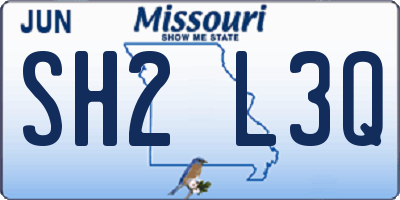 MO license plate SH2L3Q