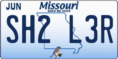 MO license plate SH2L3R