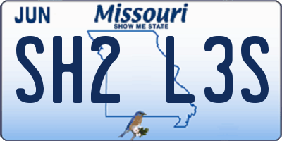 MO license plate SH2L3S