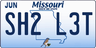 MO license plate SH2L3T