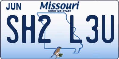 MO license plate SH2L3U