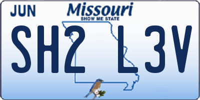 MO license plate SH2L3V