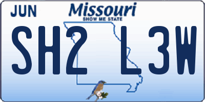 MO license plate SH2L3W