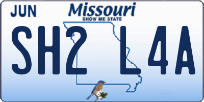 MO license plate SH2L4A