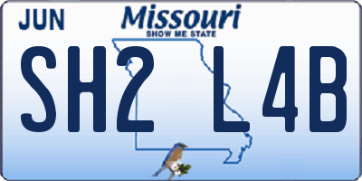 MO license plate SH2L4B