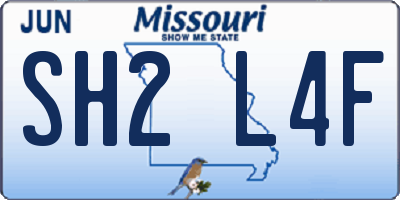 MO license plate SH2L4F