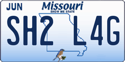 MO license plate SH2L4G