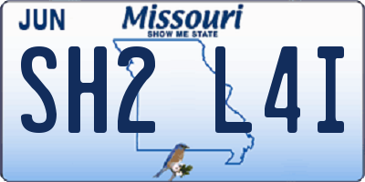MO license plate SH2L4I