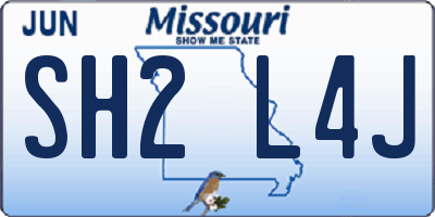 MO license plate SH2L4J