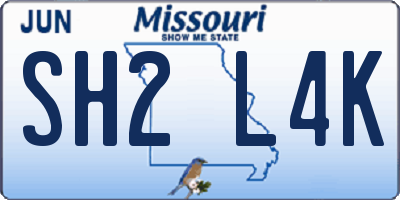 MO license plate SH2L4K
