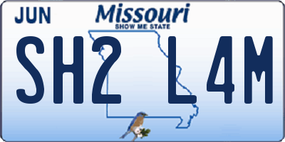 MO license plate SH2L4M