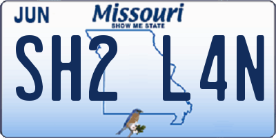MO license plate SH2L4N