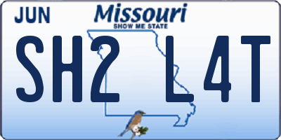 MO license plate SH2L4T