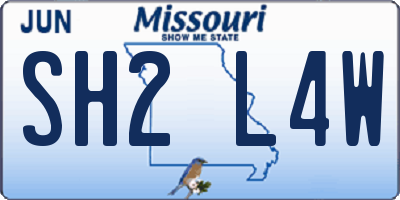 MO license plate SH2L4W