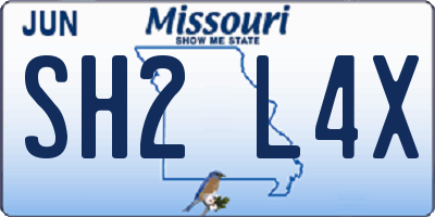 MO license plate SH2L4X