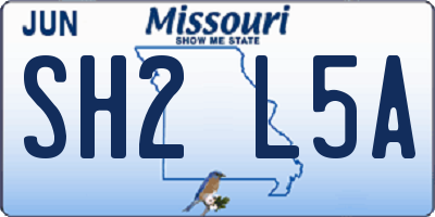 MO license plate SH2L5A