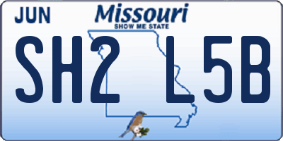 MO license plate SH2L5B