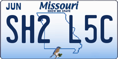 MO license plate SH2L5C
