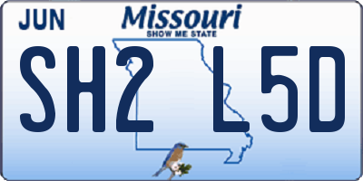 MO license plate SH2L5D