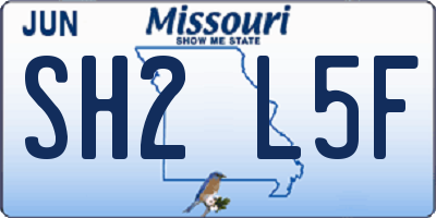 MO license plate SH2L5F