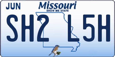 MO license plate SH2L5H