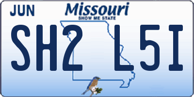MO license plate SH2L5I