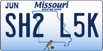 MO license plate SH2L5K
