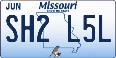 MO license plate SH2L5L