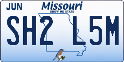 MO license plate SH2L5M