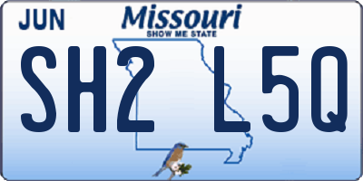 MO license plate SH2L5Q