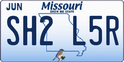 MO license plate SH2L5R