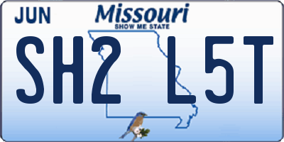 MO license plate SH2L5T