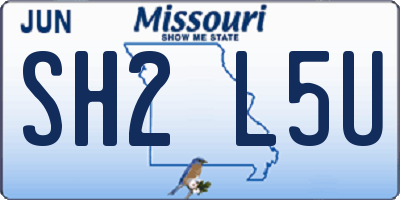 MO license plate SH2L5U