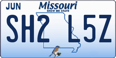 MO license plate SH2L5Z