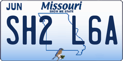 MO license plate SH2L6A