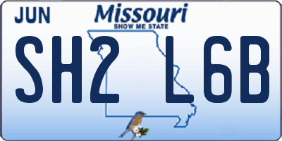MO license plate SH2L6B