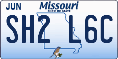 MO license plate SH2L6C
