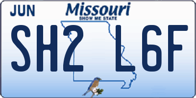 MO license plate SH2L6F
