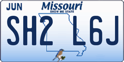 MO license plate SH2L6J