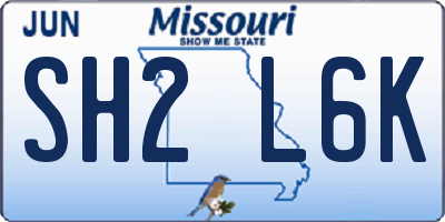 MO license plate SH2L6K