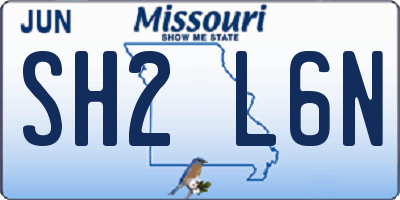 MO license plate SH2L6N