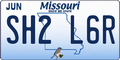 MO license plate SH2L6R