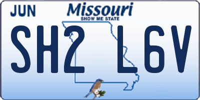 MO license plate SH2L6V