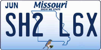 MO license plate SH2L6X