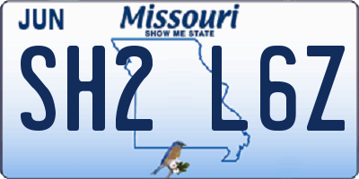 MO license plate SH2L6Z