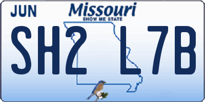 MO license plate SH2L7B