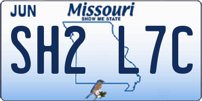 MO license plate SH2L7C