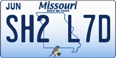 MO license plate SH2L7D