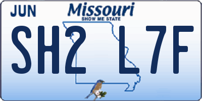 MO license plate SH2L7F