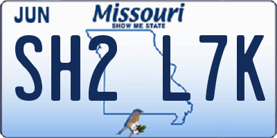 MO license plate SH2L7K